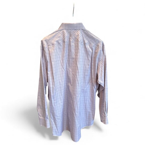 Jos. A. Bank Men’s Pink w/ checker Long Sleeve Dress Shirt Classic Fit 18.5 x 36 - Picture 2 of 5